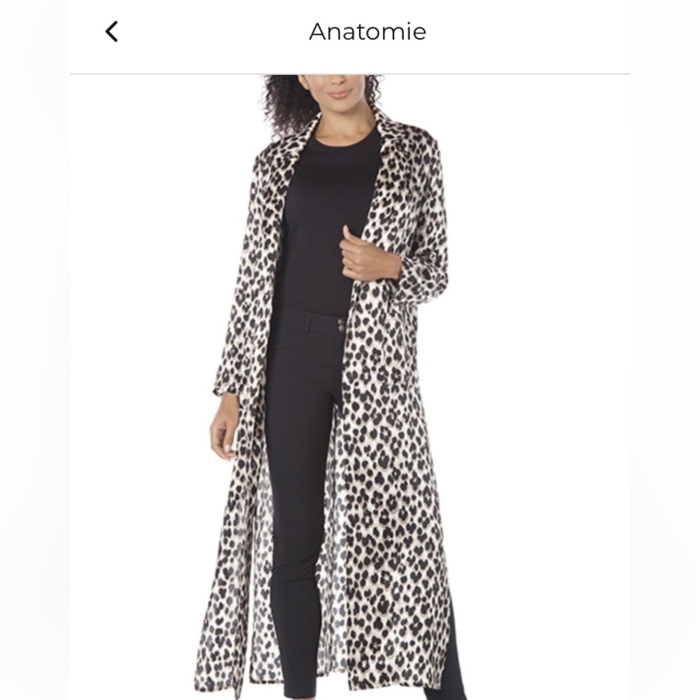 NWT Italian 100% silk duster Sz S Cheetah print